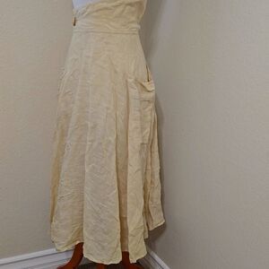 BULGARA Vintage LINEN 100% LINEN,  LAGENLOOK Women's Skirt  38, XS